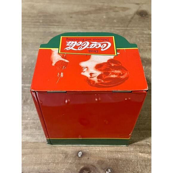 Drink Coca Cola Tin Container Vintage Woman Drinking Refresh Yourself Storage - Picture 6 of 8